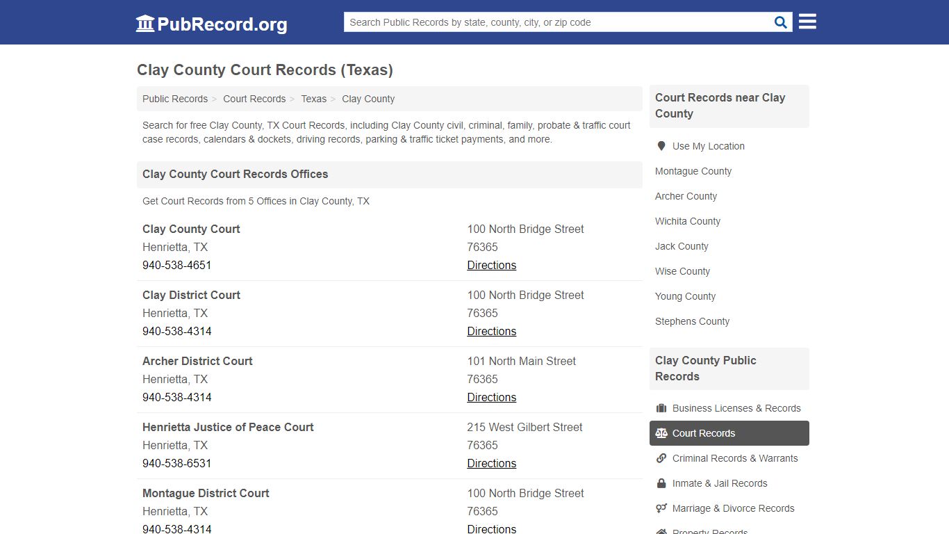 Free Clay County Court Records (Texas Court Records)